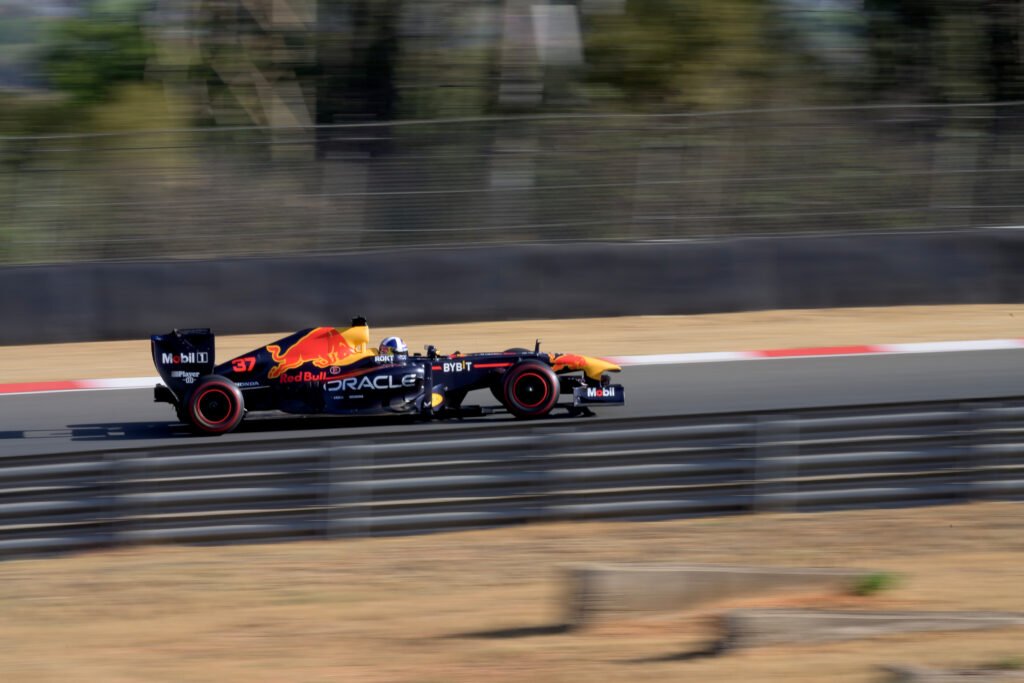 David Coulthard performs during filming of Racing Around Kyalami in Johannesburg, South Africa on October 4, 2024 // Craig Kolesky / Red Bull Content Pool // SI202410300219 // Usage for editorial use only //