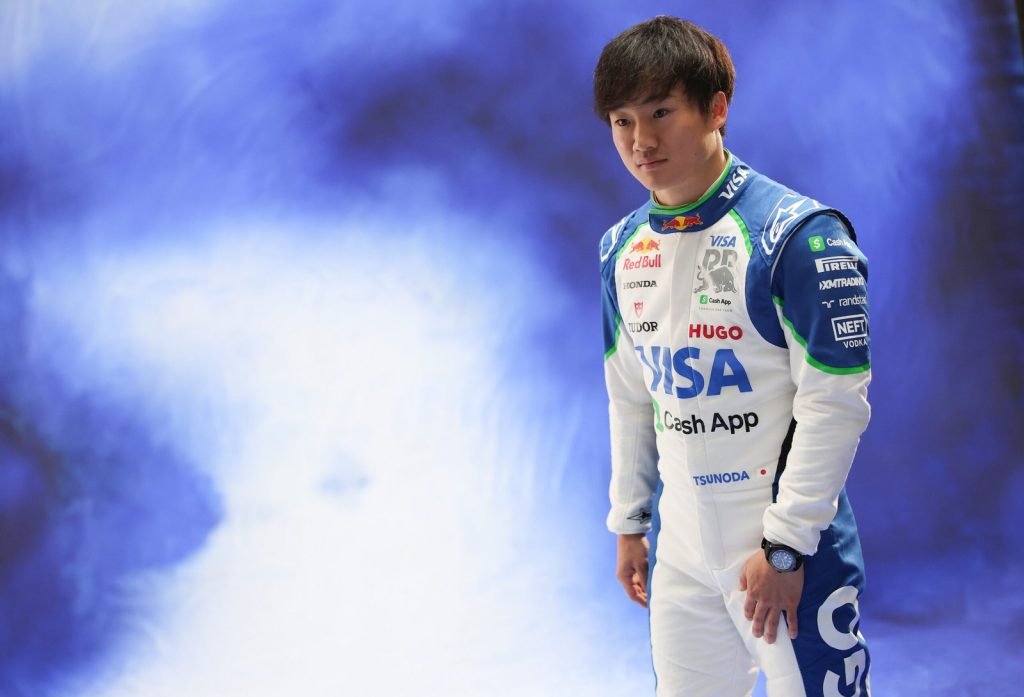 LONDON, ENGLAND - FEBRUARY 03: Yuki Tsunoda of Japan and Visa Cash App Racing Bulls during the Oracle Red Bull Racing Brand Shoot on February 03, 2025 in London, England.