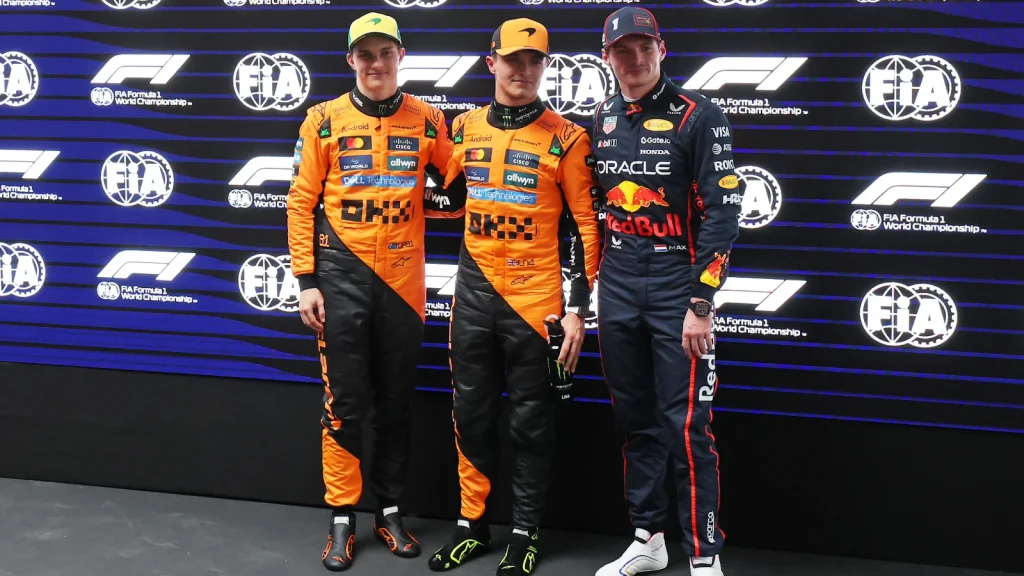 Lando Norris, Oscar Piastri, Max Verstappen,