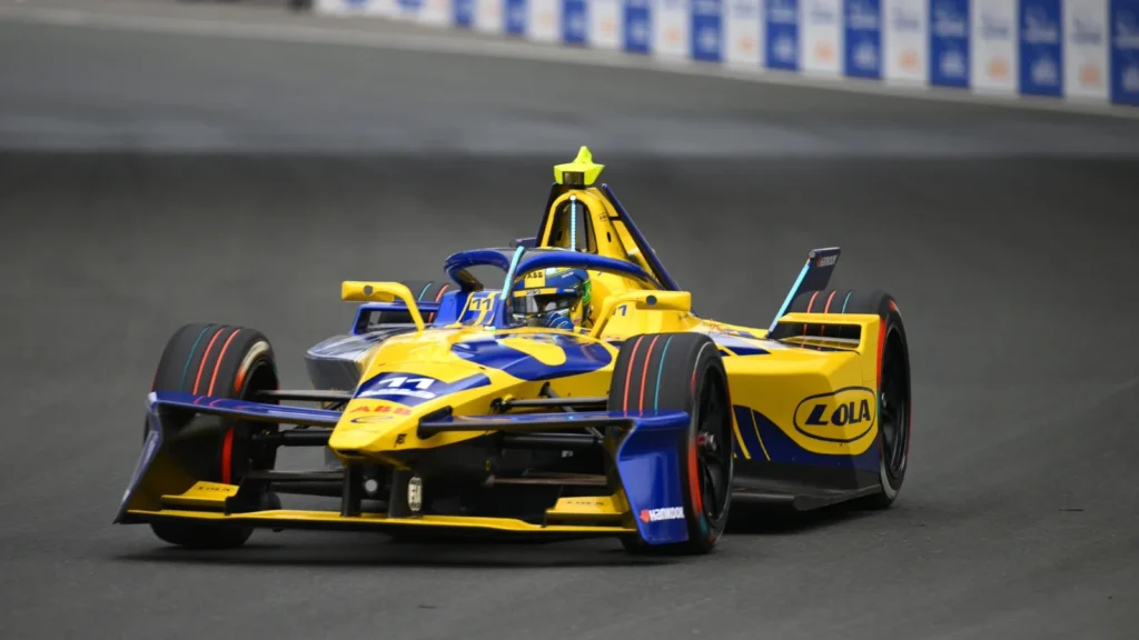 ucas di Grassi of Brazil driving the (11) Lola Yamaha ABT Formula E Team Lola-Yamaha T001 during practice ahead of the Jeddah E-Prix, Round 4 of the 2025 FIA Formula E World Championship at Jeddah Corniche Circuit on February 15, 2025 in Jeddah, Saudi Arabia. (Photo by Simon Galloway/LAT Images for Formula E)