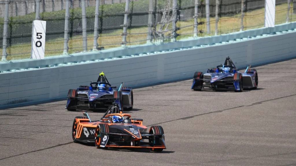 Sam Bird of Great Britain driving the (8) NEOM McLaren Formula E Team Nissan e-4ORCE 05 during Shakedown & Practice ahead of the Miami E-Prix, Round 5 of the 2025 FIA Formula E World Championship at Homestead-Miami Speedway on April 11, 2025 in Homestead, Florida. (Photo by Simon Galloway/LAT Images for Formula E