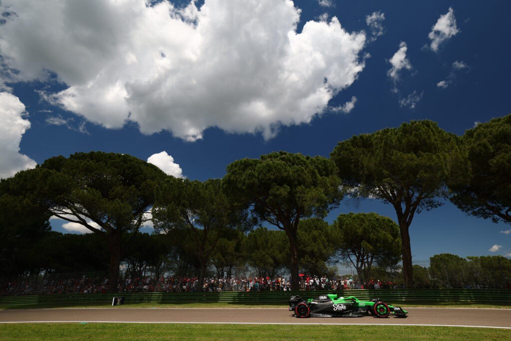Sauber during the race at the Imola GP with drivers Bortoleto and Hulkenberg
