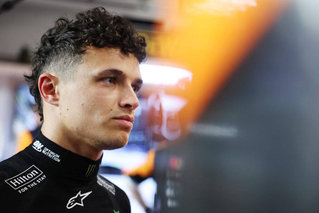 Lando Norris of Great Britain and McLaren looks on prior to the F1 Grand Prix of Saudi Arabia at Jeddah Corniche Circuit on April 20, 2025. Norris is set to return to the track for the 2025 F1 Miami GP.