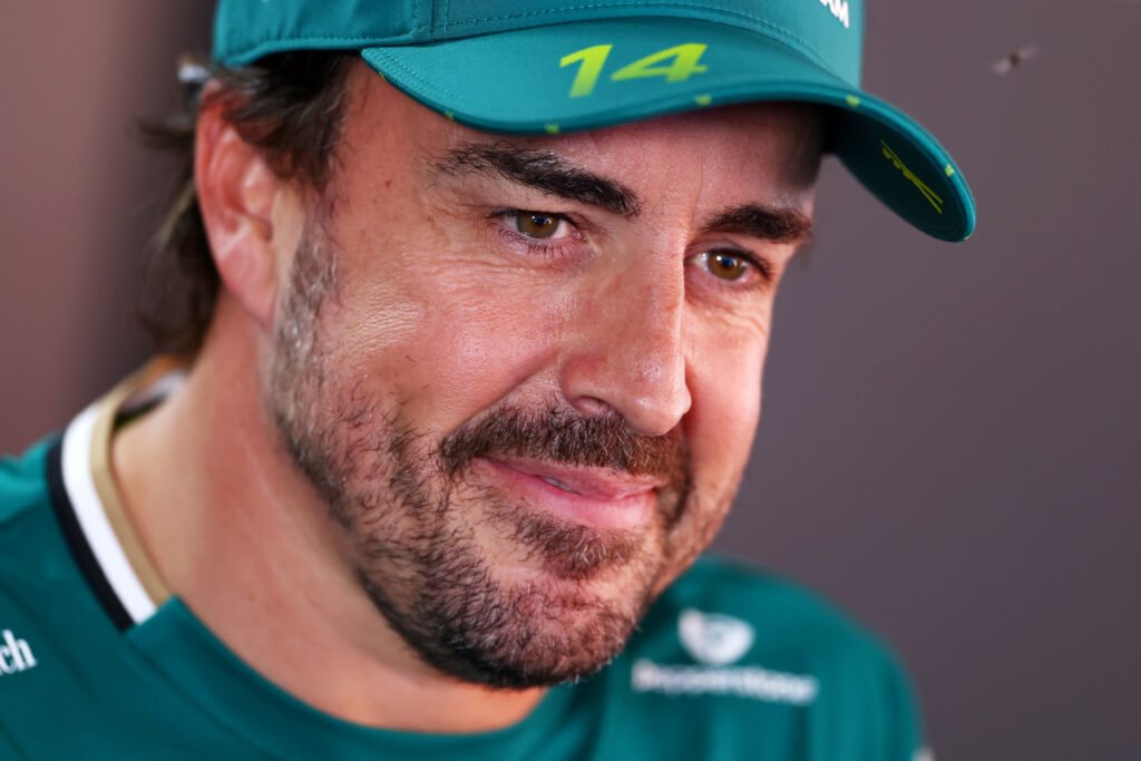 IMOLA, ITALY - MAY 15: Fernando Alonso of Spain and Aston Martin F1 Team looks on during previews ahead of the F1 Grand Prix of Emilia-Romagna at Autodromo Internazionale Enzo e Dino Ferrari on May 15, 2025 in Imola, Italy. (Photo by Clive Rose/Getty Images)