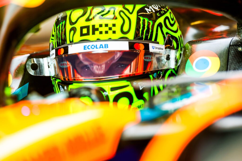 Lando Norris in his #4 McLaren car