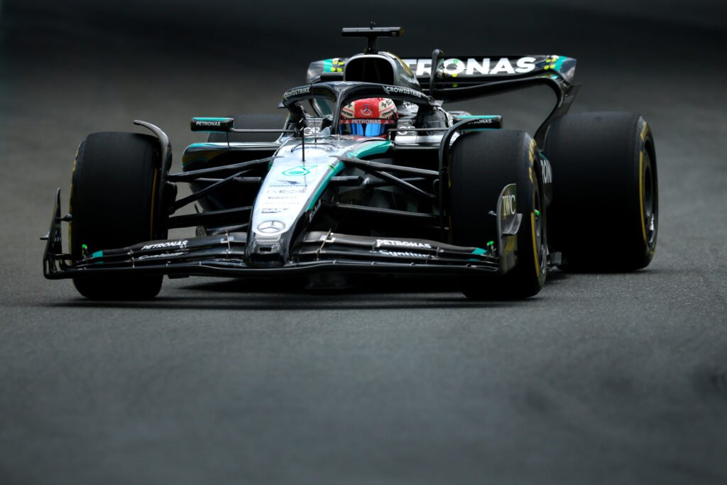 George Russell in Sprint Qualifying at the Miami GP