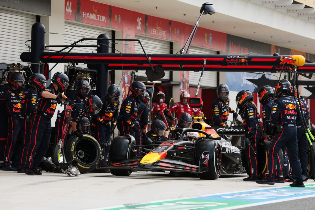 Yuki Tsunoda in pit lane at 2025 F1 Miami GP.