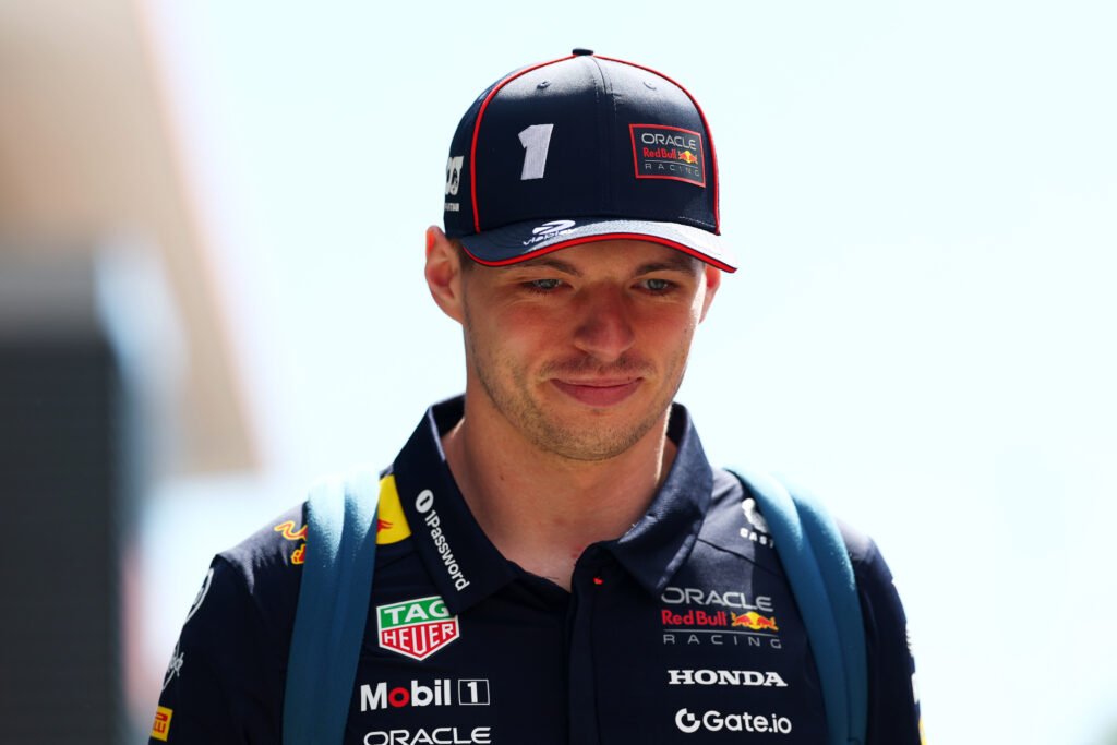 IMOLA, ITALY - MAY 16: Max Verstappen of the Netherlands and Oracle Red Bull Racing looks on in the Paddock prior to practice ahead of the F1 Grand Prix of Emilia-Romagna at Autodromo Internazionale Enzo e Dino Ferrari on May 16, 2025 in Imola, Italy. (Photo by Clive Rose/Getty Images) // Getty Images / Red Bull Content Pool //