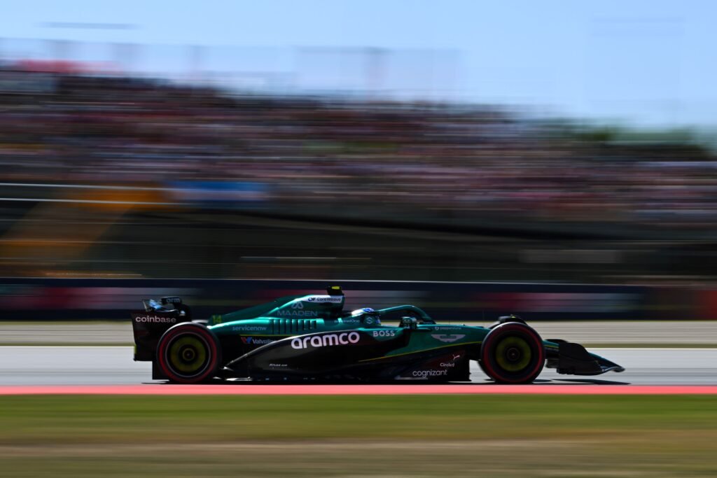 Fernando Alonso of Aston Martin F1 Team at the 2025 F1 Spanish GP