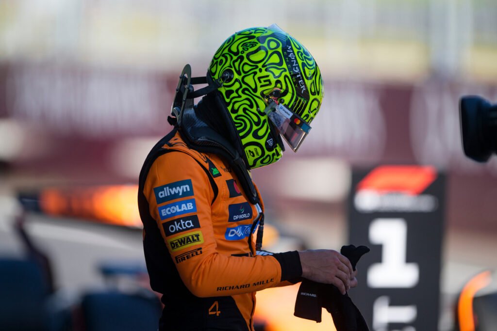 Lando Norris after taking pole in Qualifying at the 2025 F1 Austrian GP