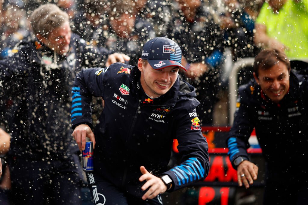 Max Verstappen winning the F1 Canadian GP 2024.