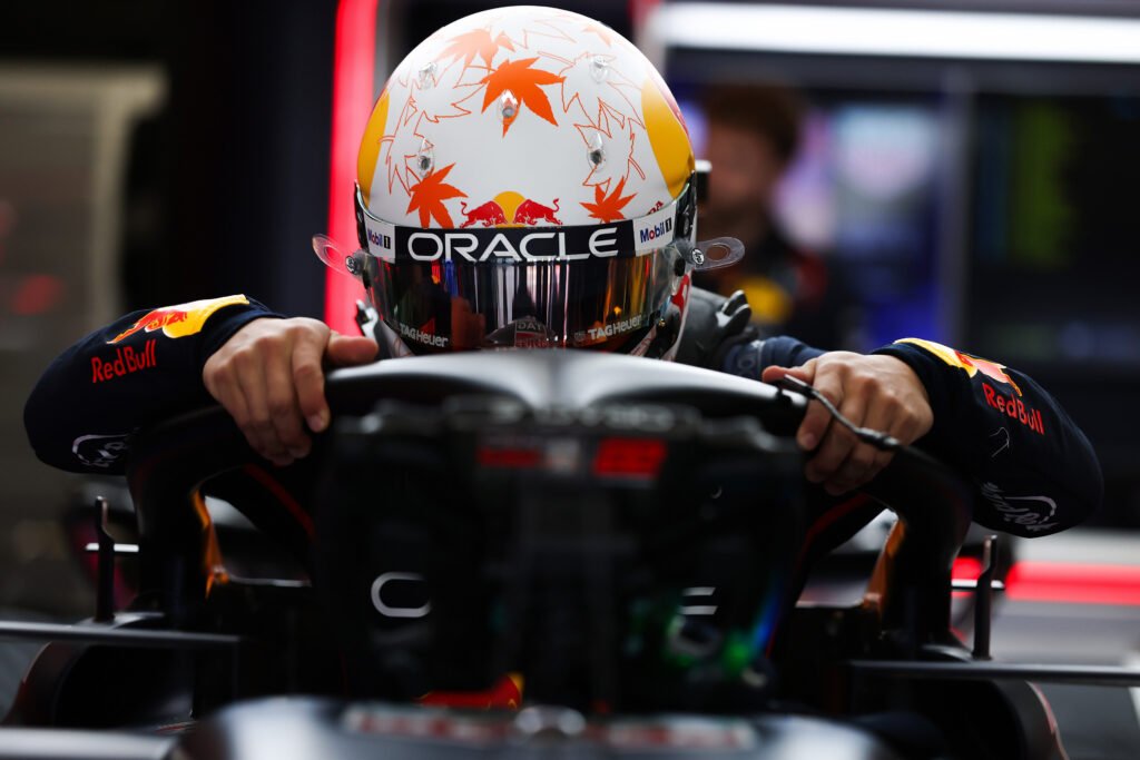 BARCELONA, SPAIN - JUNE 01: Yuki Tsunoda of Japan and Oracle Red Bull Racing prepares to drive in the garage during the F1 Grand Prix of Spain at Circuit de Barcelona-Catalunya on June 01, 2025 in Barcelona, Spain.