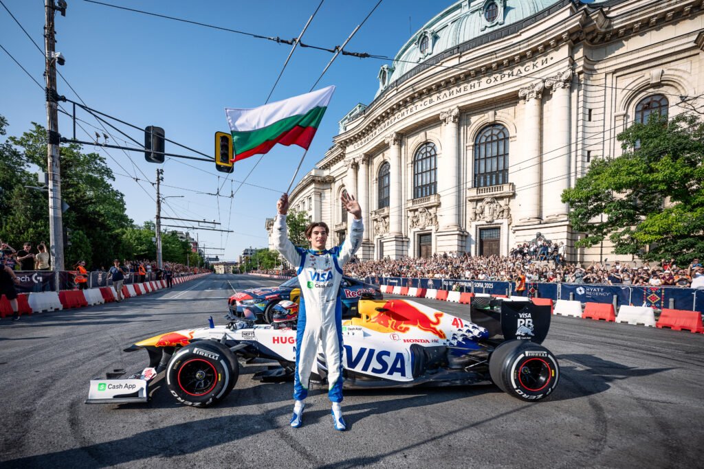 Nikola Tsolov seen during Red Bull Racing Showrun in Sofia, Bulgaria on June 8, 2025. // Ivaylo Donchev / Red Bull Content Pool // SI202506090589 // Usage for editorial use only //