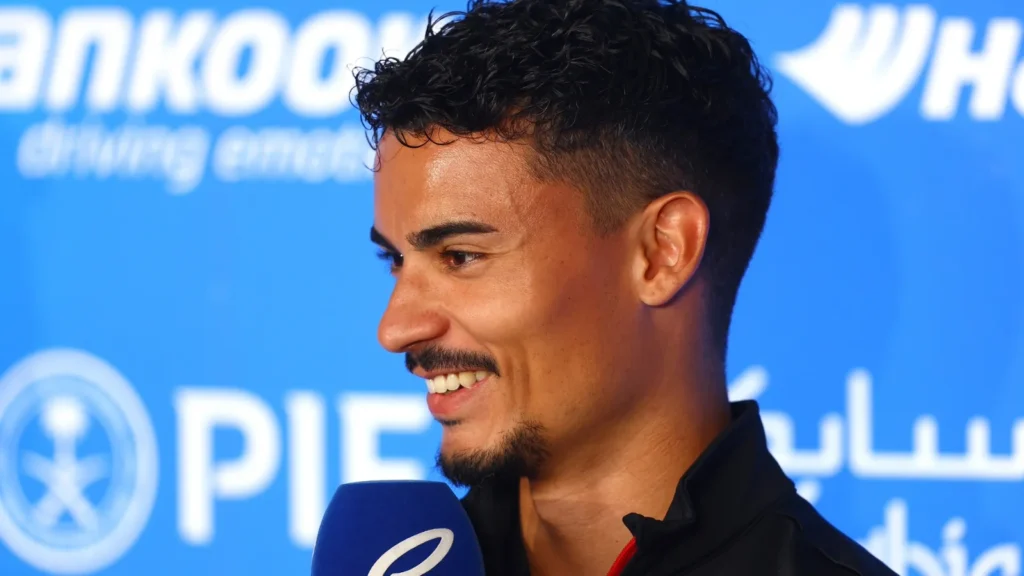 Pascal Wehrlein of Germany and TAG Heuer Porsche Formula E Team speaks in the Drivers Press Conference ahead of Practice, ahead of the Berlin E-Prix, Round 13 of the 2025 FIA Formula E World Championship at Tempelhof Airport Circuit on July 11, 2025 in Berlin, Germany. (Photo by Joe Portlock/LAT Images)