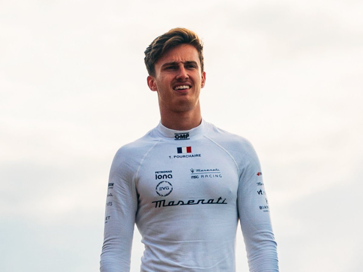 Theo Pourchaire at the 2025 Formula E Berlin Rookie Test.