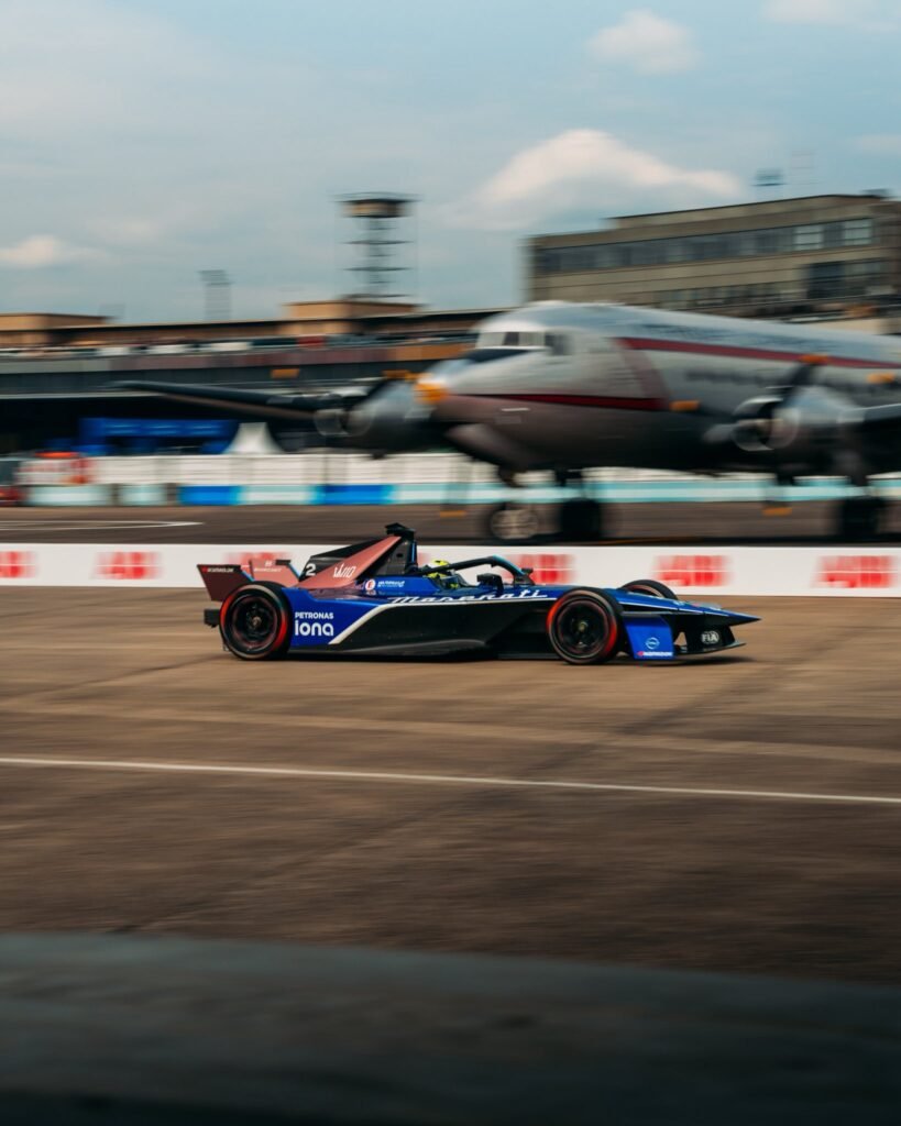 Theo Pourchaire at the 2025 Formula E Berlin Rookie Test.