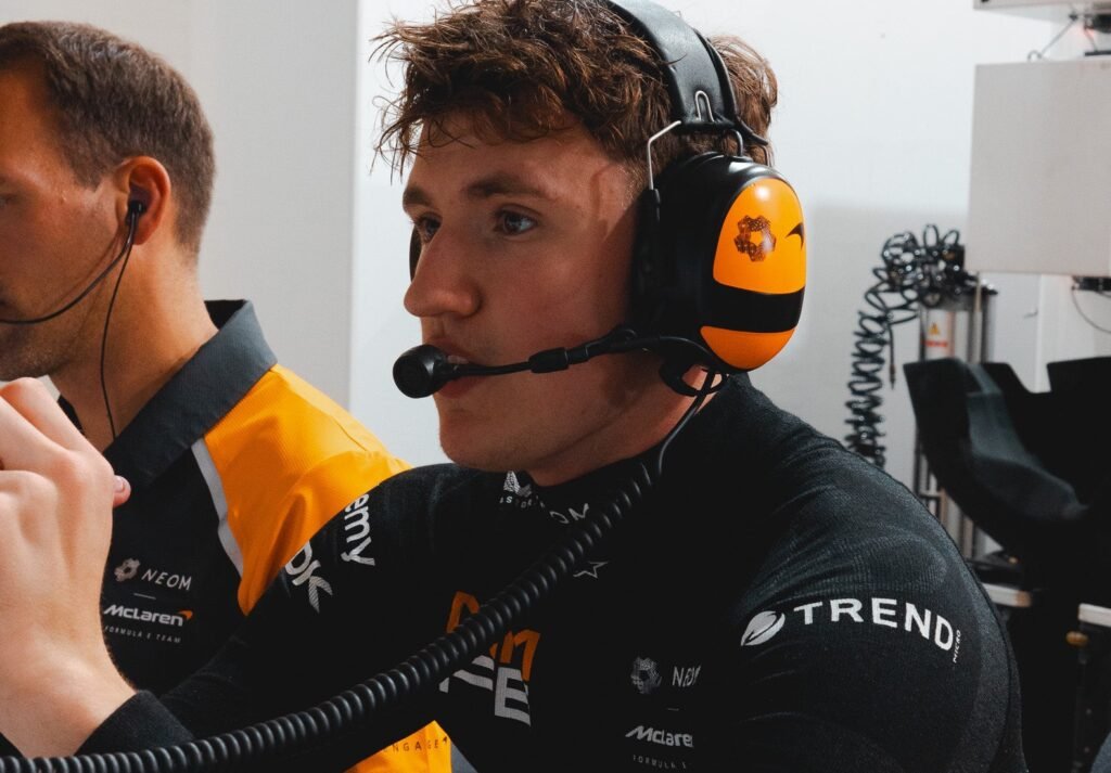 F2 driver Alex Dunne during the Berlin E-Prix 2025.