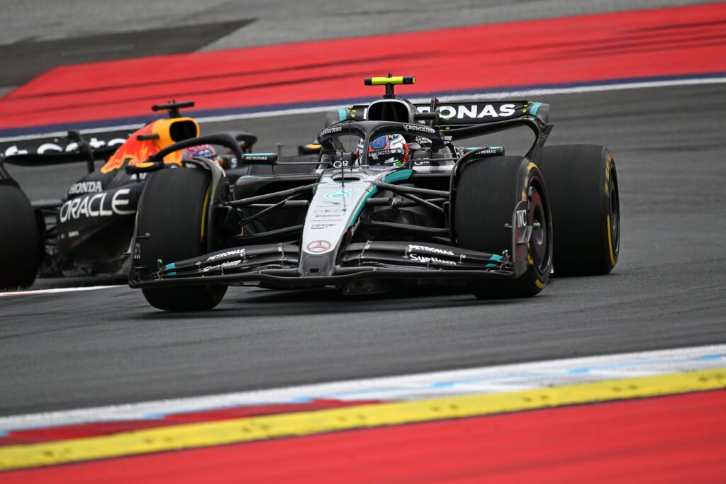 Kimi Antonelli of Mercedes at the 2025 F1 Austrian GP seeking resurgence for the British GP