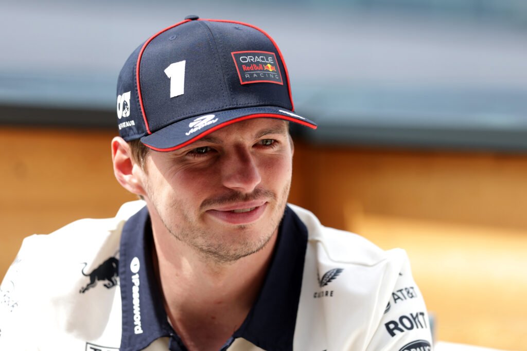 Max Verstappen of Red Bull Racing ahead of the 2025 F1 British GP amid Mercedes speculation.