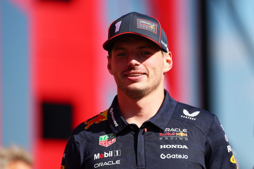 BUDAPEST, HUNGARY - JULY 31: Max Verstappen of the Netherlands and Oracle Red Bull Racing looks on in the Paddock during previews ahead of the F1 Grand Prix of Hungary at Hungaroring on July 31, 2025 in Budapest, Hungary.