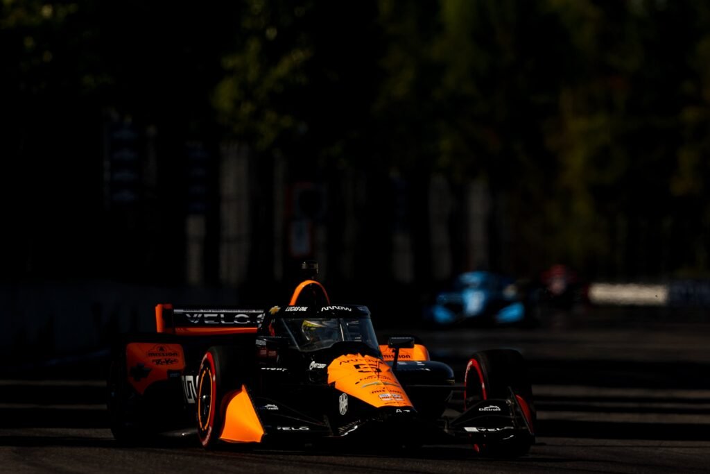 O'Ward driving his Arrow McLaren at the 2025 IndyCar Grand Prix of Portland.